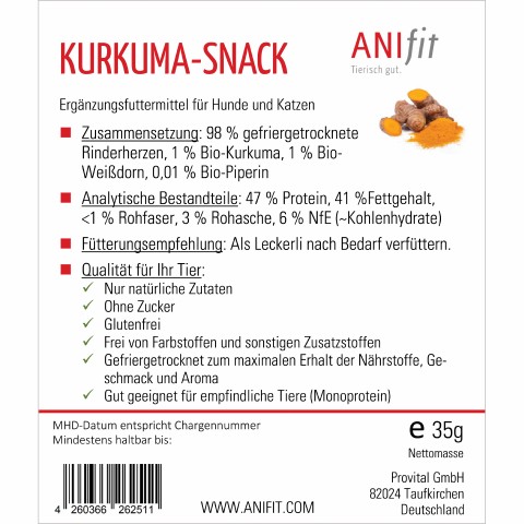 Cat Dog Accessories Snacks Turmeric Snack (Kurkuma-Snack) 35g 1 Piece -3- Anifit